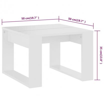 Sidebord 50x50x35 cm hvidt konstrueret tr , hemmetshjarta.dk