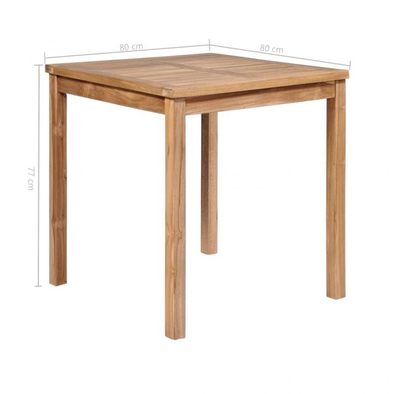 Spisebord til have 80x80x77 cm massiv teaktr , hemmetshjarta.dk