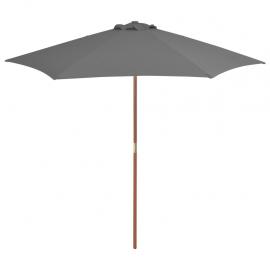 Parasol med træstang 270 cm antracit , hemmetshjarta.dk