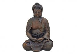 Dekoration Buddha brun siddende polyresin (B/H/D) 24x38x23 cm , hemmetshjarta.dk