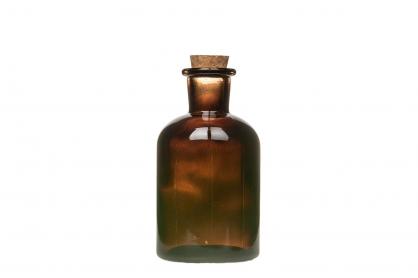 A Lot Dekoration - Dekoration Glasflaske Mrkebrun 150ml 5,7x10,3cm 2-pak , hemmetshjarta.dk
