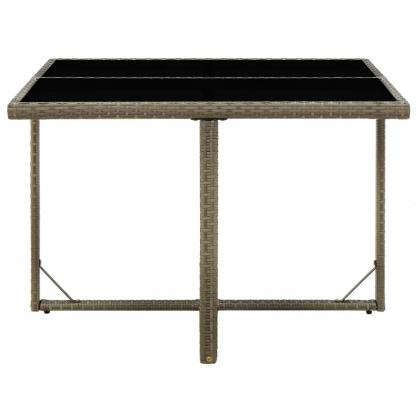 Spisebord til have 109x107x74 cm gr kunstrattan og glas , hemmetshjarta.dk
