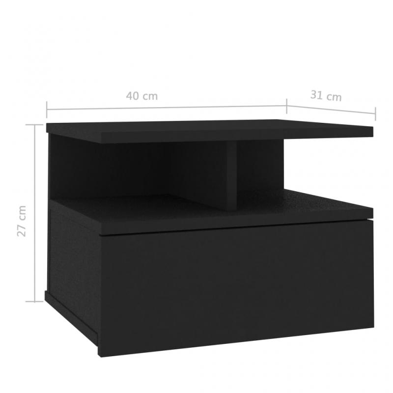 Sengebord svvende 40 x 31 x 27 cm sort , hemmetshjarta.dk