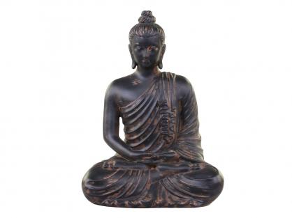 Chic Antique Buddha siddende Polyresin H22/L15/B11 cm sort , hemmetshjarta.dk