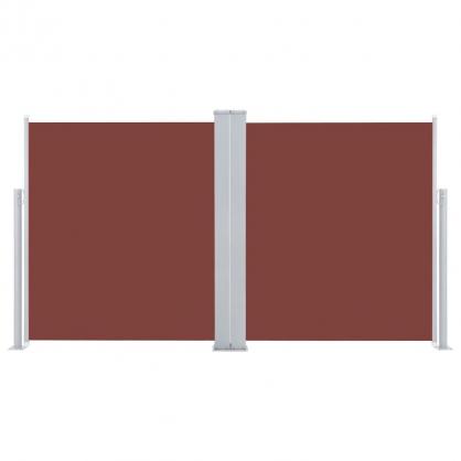 Udtrkkeligt sidemarkise til terrasse brun 140x600 cm dobbelt , hemmetshjarta.dk