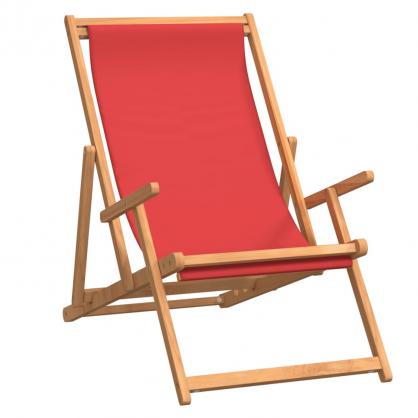 Sammenklappelig strandstol i massiv teakrd , hemmetshjarta.dk