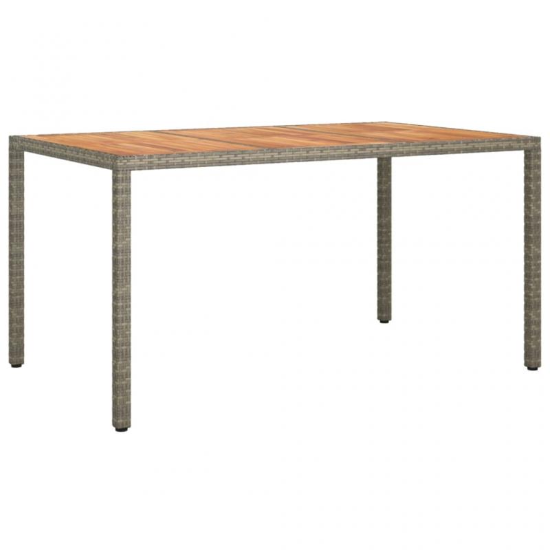 Spisebord til have 150x90x75 cm kunstrattan og grt akacietr , hemmetshjarta.dk