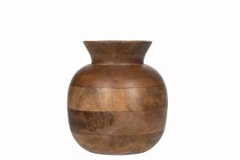 A Lot Dekoration - Vase Lucky Wood Brown Ø18x21cm , hemmetshjarta.dk