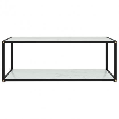 Sofabord 100x50x35 cm hvidt hrdet glas , hemmetshjarta.dk
