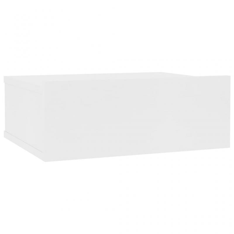 Sengebord svvende 30 x 30 x 15 cm hvid , hemmetshjarta.dk