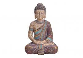 Dekoration Buddha farverig polyresin (B/H/D) 25x38x19cm , hemmetshjarta.dk