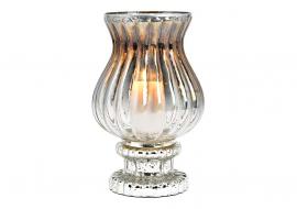 Lanterne af sølvglas (B/H/D) 19x29x19cm , hemmetshjarta.dk