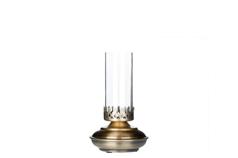 A Lot Dekoration - Lanterne Lyselygte til fyrfadslys Messing Stella 10x18cm , hemmetshjarta.dk