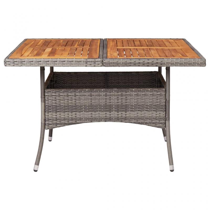 Spisebord til have 120x120x75 cm gr kunstrattan og massiv akacie , hemmetshjarta.dk