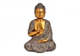Dekoration Buddha gyldenbrun polyresin (B/H/D) 22x33x18cm , hemmetshjarta.dk