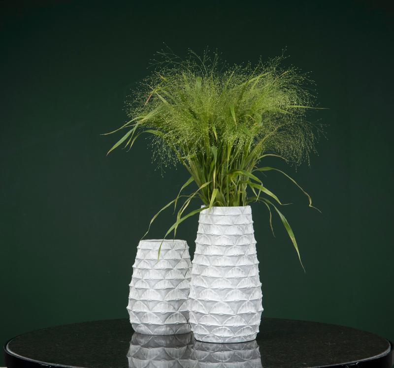A Lot Dekoration - Skjuler Krukke Urtepotte Vase Palm White Shade 19,5x25cm , hemmetshjarta.dk