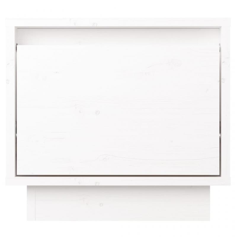 Sengebord 34x34x32 cm massiv fyrretr hvid , hemmetshjarta.dk