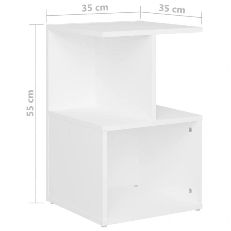 Sengebord 35x35x55 cm hvid 2 stk , hemmetshjarta.dk