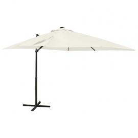 Frithængende parasol med stang og LED sand 250 cm , hemmetshjarta.dk