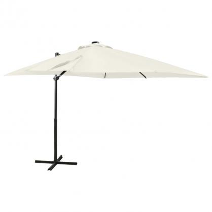 Frithngende parasol med stang og LED sand 250 cm , hemmetshjarta.dk