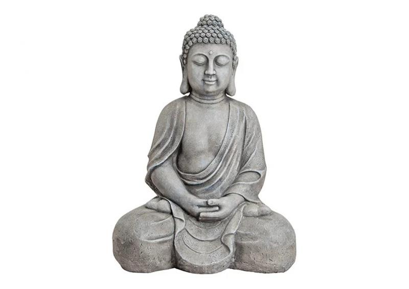 Dekoration Buddha XXL gr sten look polyresin (B/H/D) 49x71x34 cm , hemmetshjarta.dk