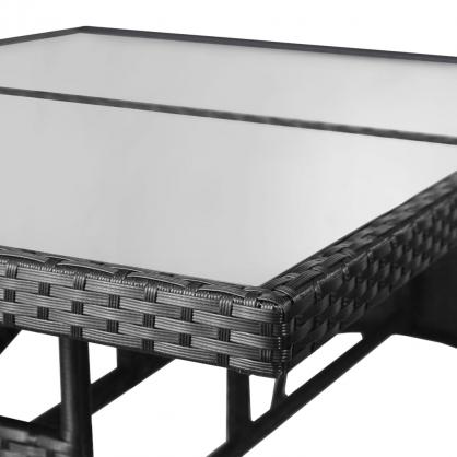 Spisebord til have 140x80x74 cm sort kunstrattan , hemmetshjarta.dk