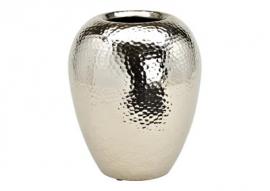 Dekorativ vase Metal Sølv (B/H/D) 24x30x24cm , hemmetshjarta.dk