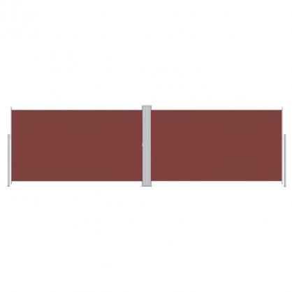 Udtrkkeligt sidemarkise til terrasse brun 180x600 cm dobbelt , hemmetshjarta.dk