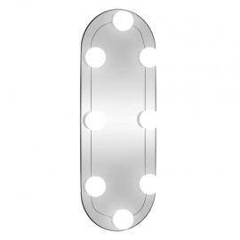 Vægspejl med LED-belysning oval 15x40 cm glas , hemmetshjarta.dk