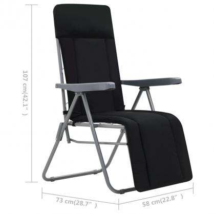 Sammenklappelig havestol med hynder sort 2 stk , hemmetshjarta.dk