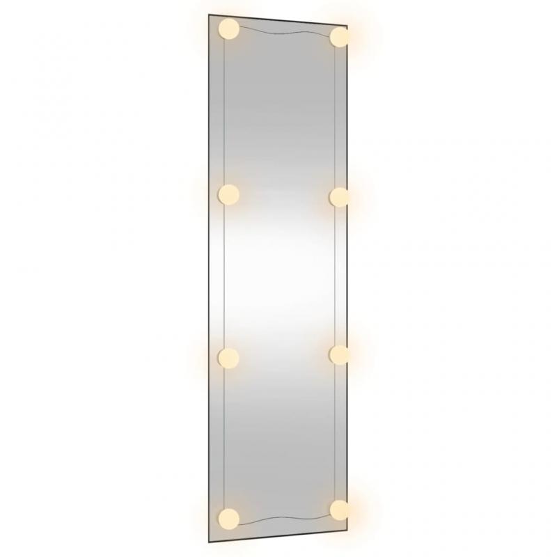 Vgspejl med LED-belysning rektangulrt 30x100 cm glas , hemmetshjarta.dk