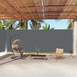 Udtrækkeligt sidemarkise til terrasse antracit 220x1000 cm dobbelt , hemmetshjarta.dk