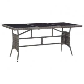 Spisebord til have 170x80x74 cm grå kunstrattan , hemmetshjarta.dk