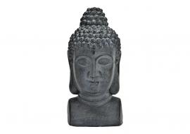 Dekoration Buddha grå hoved polyresin (B/H/D) 15x31x16cm , hemmetshjarta.dk