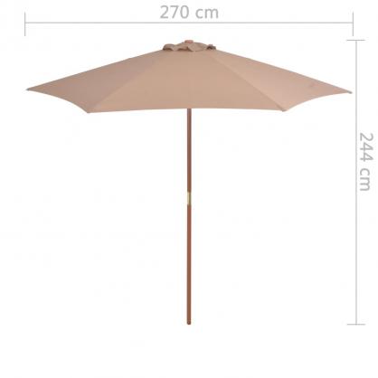 Parasol med trstang 270 cm taupe , hemmetshjarta.dk