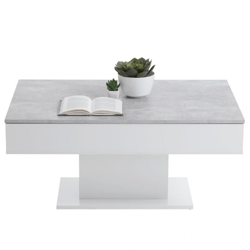 Sofabord 100x65x46 cm betongr og hvid , hemmetshjarta.dk