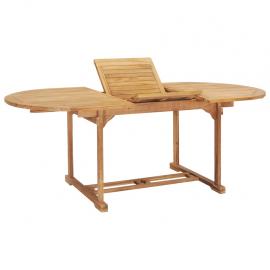 Spisebord til haven udtrækbart (150-200)x100x75 cm massiv teaktræ , hemmetshjarta.dk