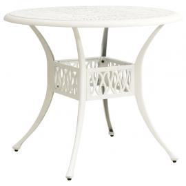 Sofabord til have Ø 90x74 cm hvid støbt aluminium , hemmetshjarta.dk