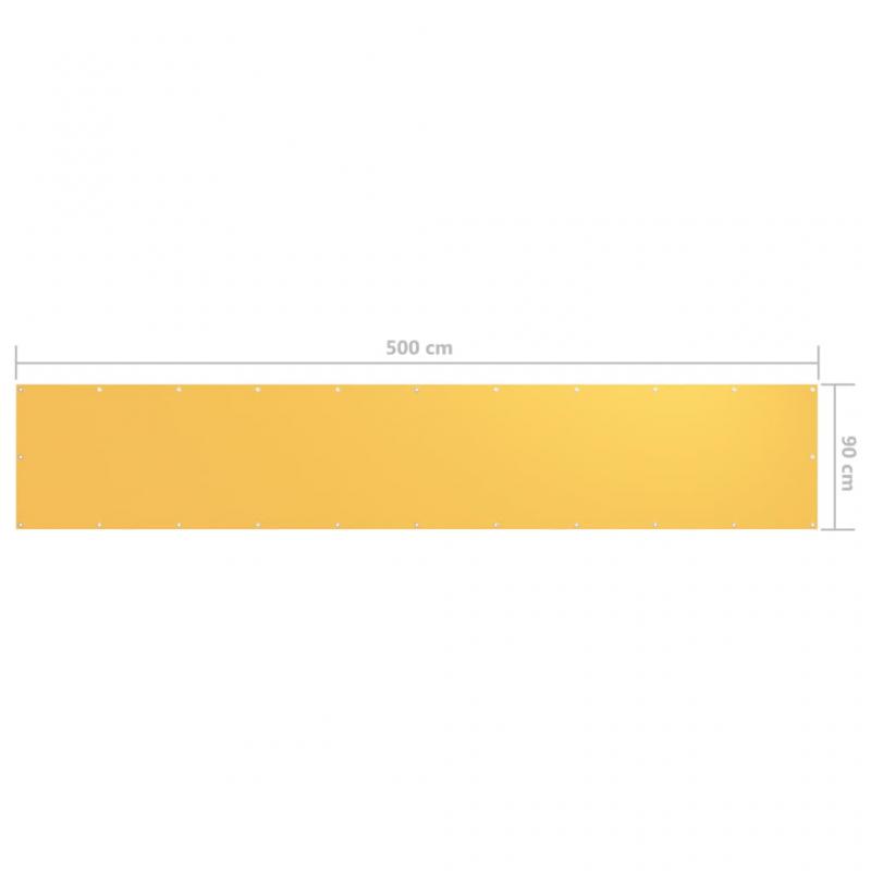 Balkonskrm gul 90x500 cm oxford stof , hemmetshjarta.dk