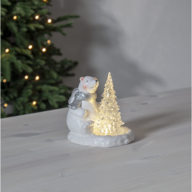 Julepynt LED Polar Isbjørn 14 cm Hvid , hemmetshjarta.dk