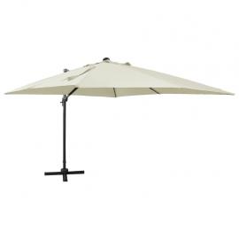 Frithængende parasol med stang og LED sand 300 cm , hemmetshjarta.dk