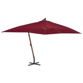 Frithængende parasol med træstang 400x300 cm bordeaux , hemmetshjarta.dk