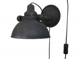 Chic Antique Factory Lampe til væg H18/L31/B21 cm antique sort , hemmetshjarta.dk