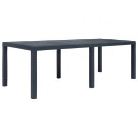 Spisebord til have 220x90x72 cm kunstrattan antracit , hemmetshjarta.dk