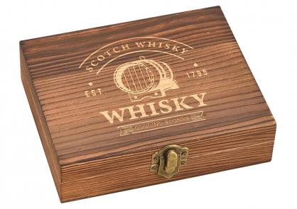 Luksus whiskyst trkasse 12 stlterninger 1 pose 1 tang (B/H/D) 14x4x13cm , hemmetshjarta.dk