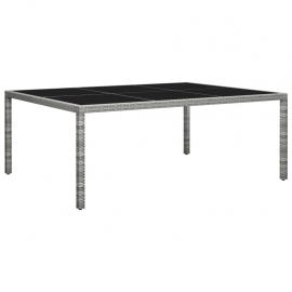 Spisebord til have 200x150x74 cm grå kunstrattan , hemmetshjarta.dk