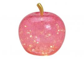 Dekoration LED Æble glas Pink 30 LED timer (B/H/D) 22x24x22cm , hemmetshjarta.dk