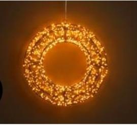 Lys guirlande Cirkel ekstra varm hvid 0960 LED timer EL IP44 (B/H/D) 38x38x4cm , hemmetshjarta.dk
