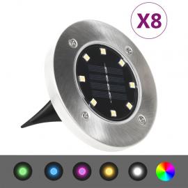 Jordlamper Solcellelampe 8 stk LED RGB farve , hemmetshjarta.dk
