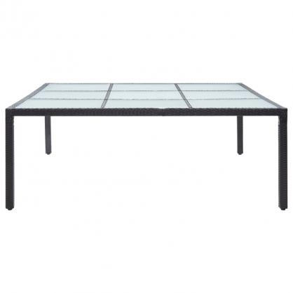 Spisebord til have 200x200x74 cm sort kunstrattan , hemmetshjarta.dk
